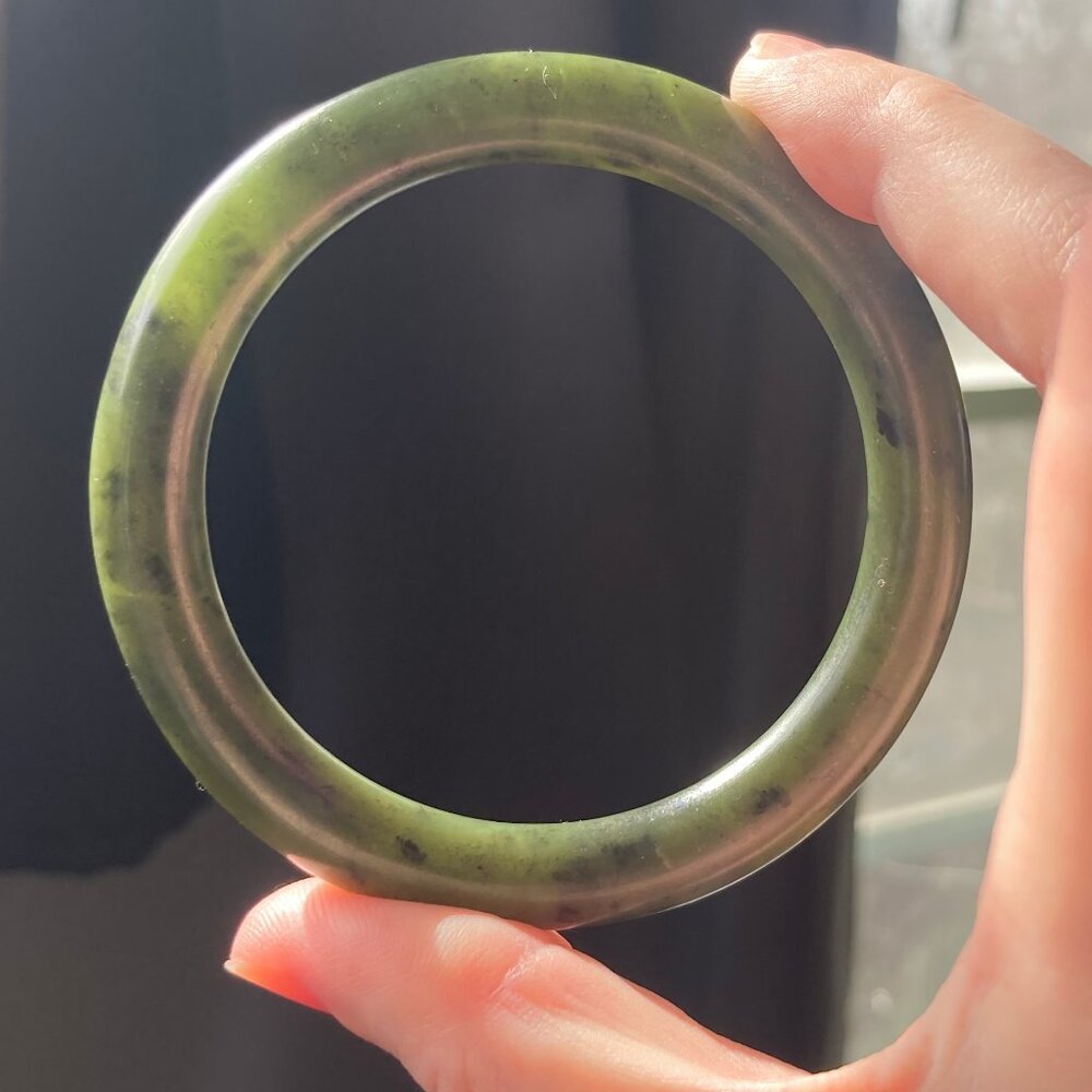 Solid Jade Bangle Bracelet - image 4